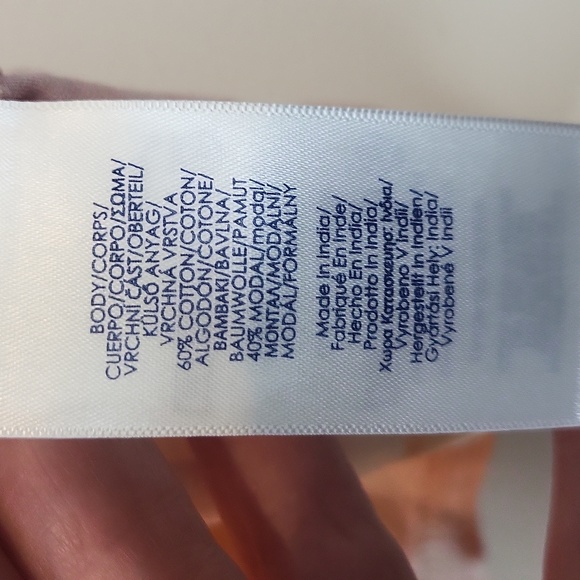 CHAPS NWT Orange Tie Dye Short Sleeve Cotton Modal Henley Shirt - Picture 6 of 10